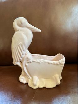 Vintage Haeger Stork on Cradle Planter
