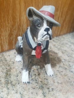 Cute Boxer Dog Figurine 