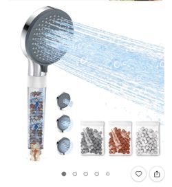 YDMEET new filtered showerhead w 6 pks replacement beads
