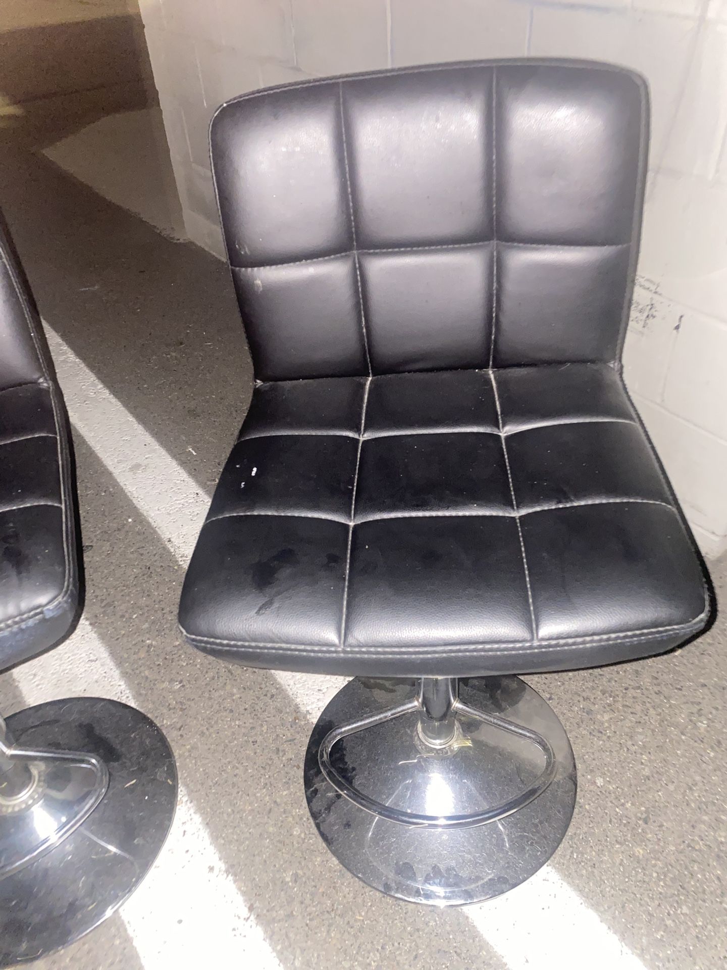 Barstool Barber Style Pleather Chairs Set Of 2
