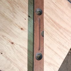 Stanley Vintage Level #13, 26" Long, Wood And Brass All Bubbles Work.