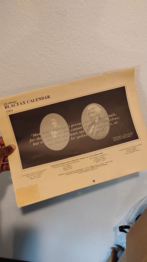 The Original Black Fax Calendar 1993. Must Go Today!