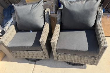 BRAND NEW SET OF 2 CONVERSATION SWIVEL CHAIRS