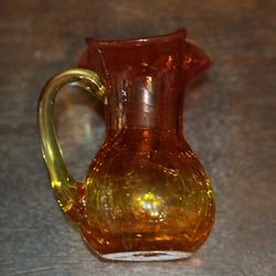 Crackle Glass Pitcher/vase