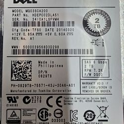 Dell Enterprise 2 TB SAS 7200k Drives, 11 Count