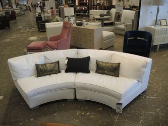 Mitchell Gold + Bob Williams MGBW Curved Sofa - White | Couch | Living Room Couch