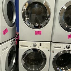 SET WASHER AND DRYER FRONT LOAD WHITE LG GAS 
