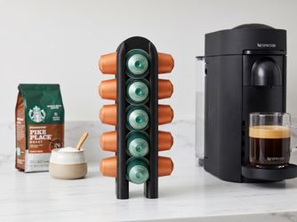 Nespresso Original Pod Holder | Modern Vertical Coffee Capsule Organizer, 20 Pods