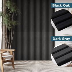 New 2 Pack Acoustic Solid Wood Wall Panels, 94.49” x 12.6” Soundproof Wall Panels, Wood Slat Wall Panels for Wall Decor (Black)  New in box 8B3E005135