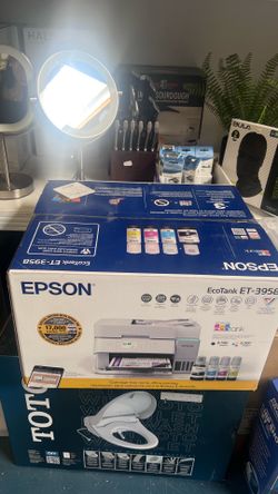 Epson EcoTank ET-3958 Wireless All-in-One Color Supertank Printer, White