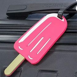 Cute Pink Popsicle  Silicone Luggage Tag