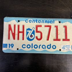 Colorado Centennial License Plate 1976