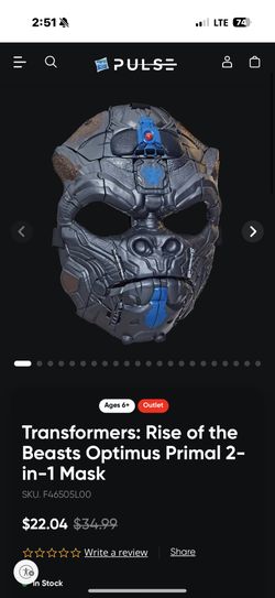 Hasbro Transformers Rise of the Beasts Optimus Primal 2-in-1 Converting Mask