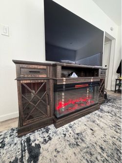 Tv stand with electric fireplace
