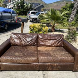 Restoration Hardware Maxwell Leather Sofa