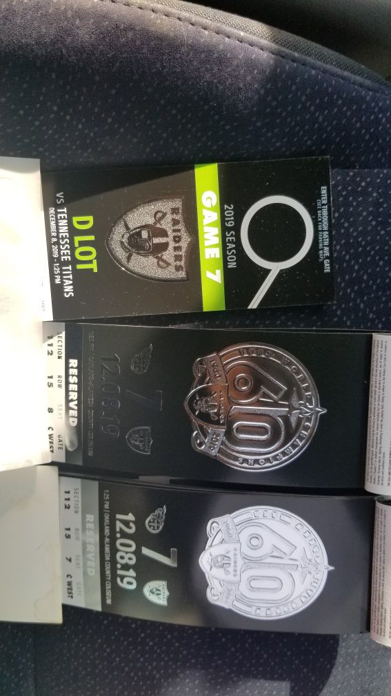 Raiders vs titans with parking pass