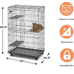 Large Tiered Cat Cage-3 Shelf
