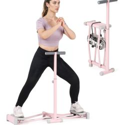 Exercise Equipment, Ski Machine, Simulated Ski Trainer, Ski Exercise Machine with 4-Level Adjustable, Non-Slip Pedal, Armrest, 550 Lbs Weight Capacity