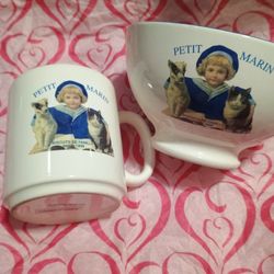 Cup & Bowl Creation C . DE  Beaupre PETIT  MARIN  Cup & Bowl Biscuits Famille After 1898.       