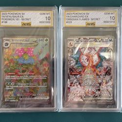 graded pokemon cards Venusaur, Charizard, Ceruledge, Wailord