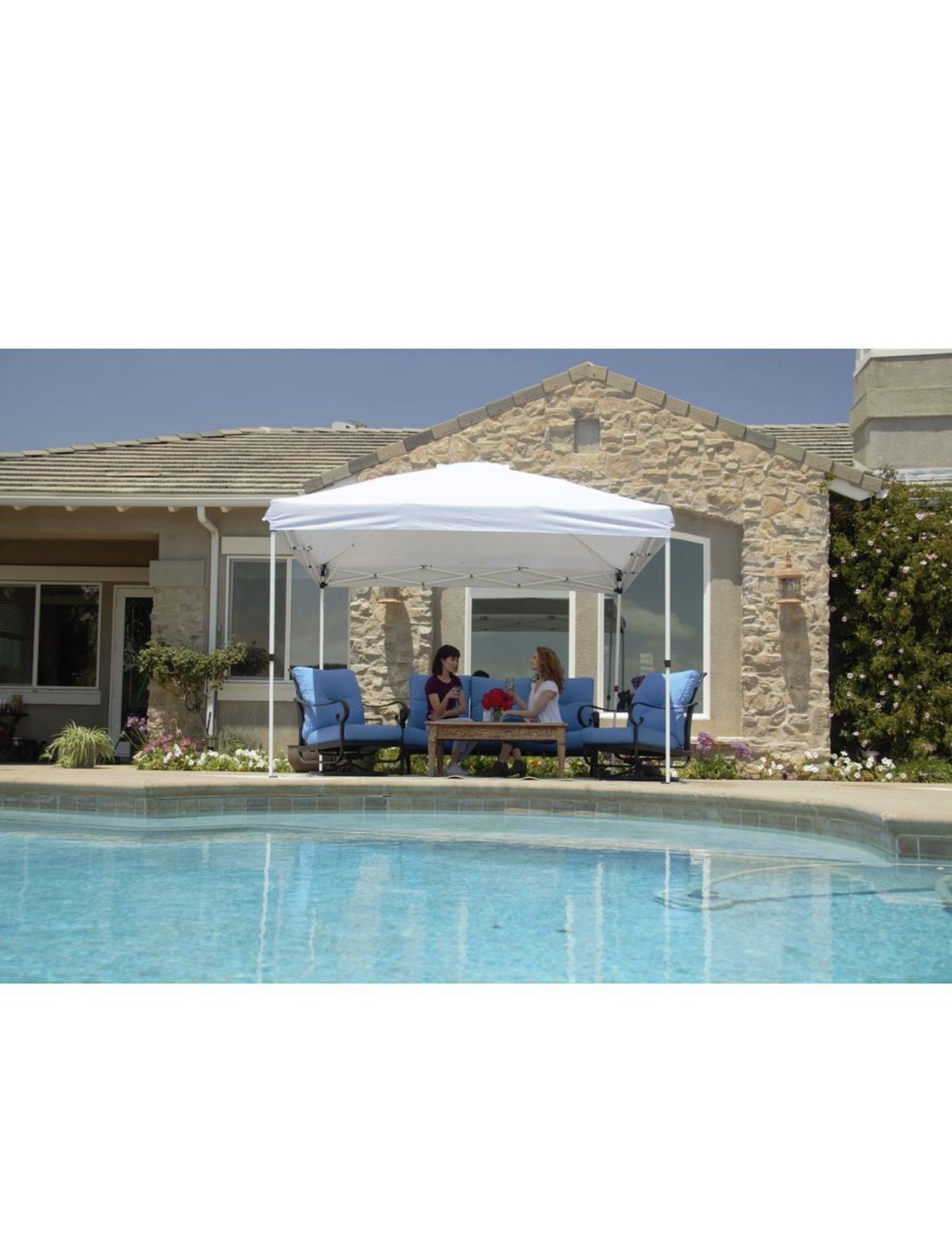 Everbilt 10 ft. x 10 ft. White Commercial Instant Canopy-Pop Up Tent with Wall Panel