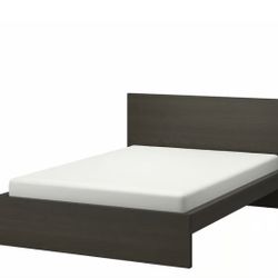 IKEA MALM QUEEN BED FRAME IN DARK BROWN + DARK BROWN NIGHTSTAND