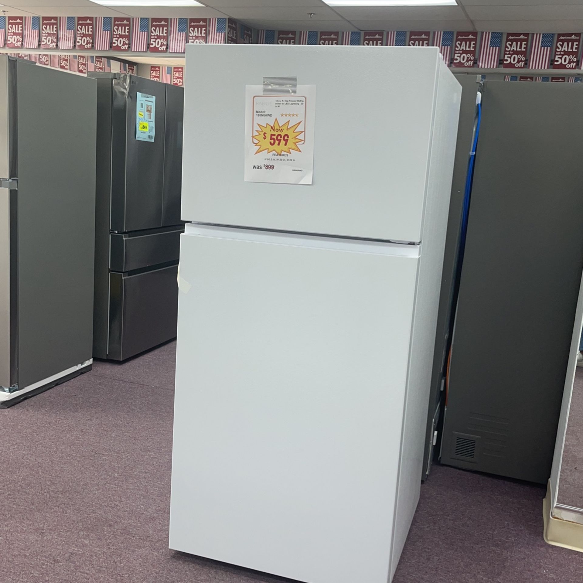 Refrigerator White 30” Inches New And 1 Year Warranty