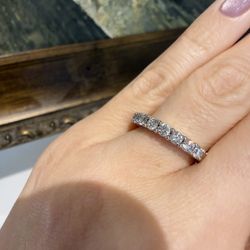 14K White Gold Natural Diamond Ring Band