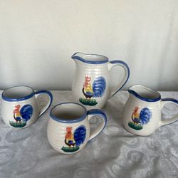 Alco Ceramic Rooster Drinking Set