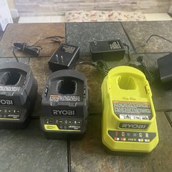 Three Tested And Working Ryobi One+ 18v Chargers 