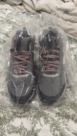 Gray and Pink Athletic Sneakers