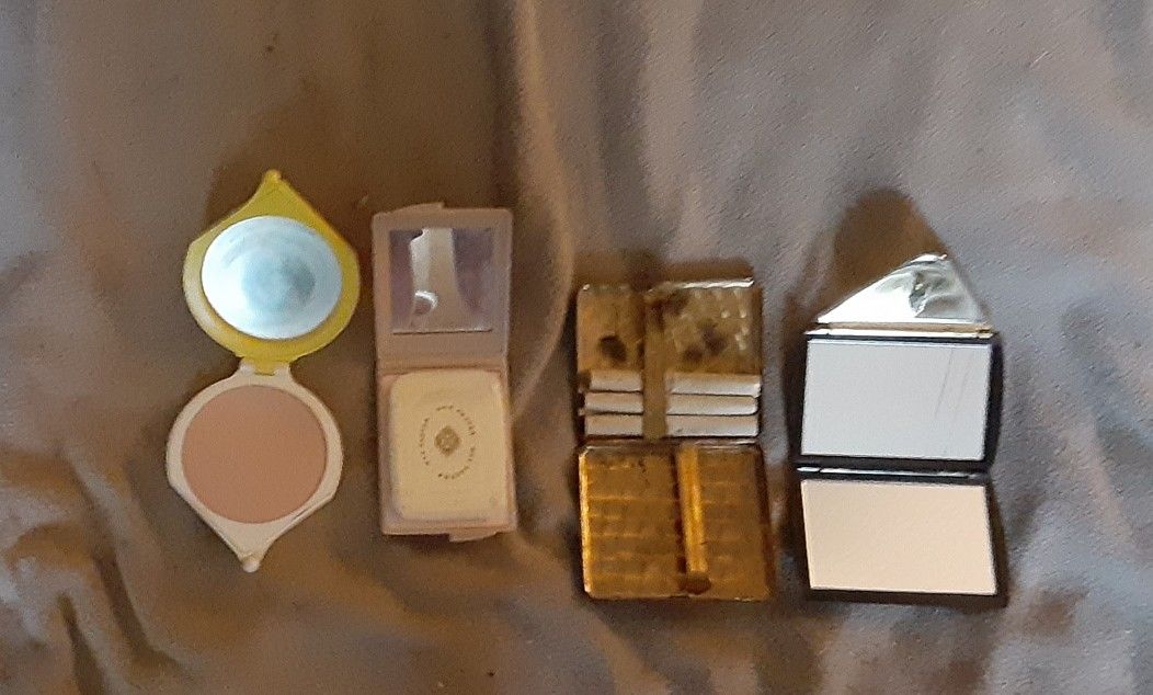 Vintage compact,s, mirror and cigarette case