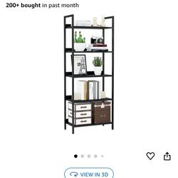 NUMENN Bookshelf, 5 Tier Bookshelves, Home Office Bookcase Shelf Storage Organizer, Free Standing Storage Shelving Unit for Bedroom, Living Room and H