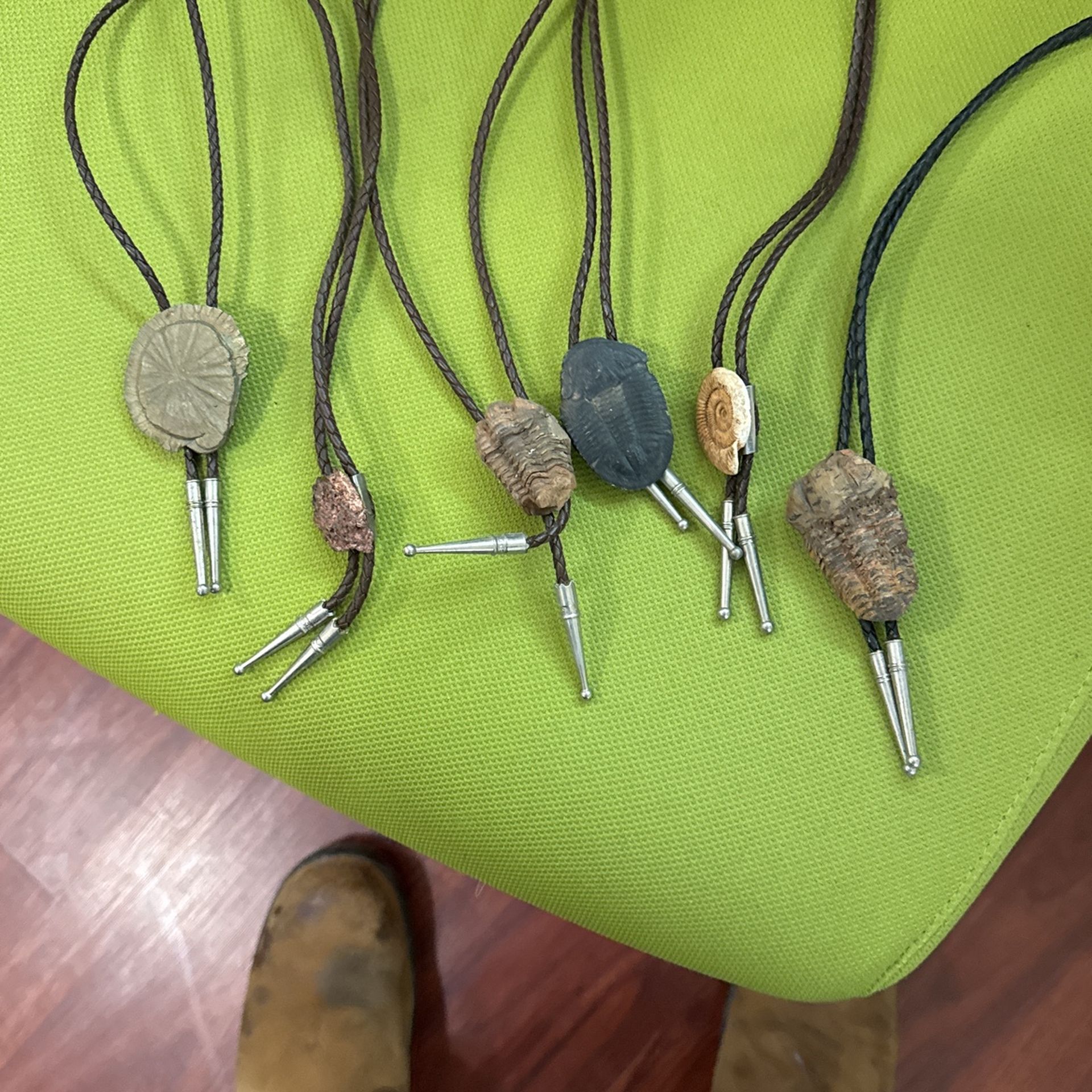 17 Bolo ties with leather strap
