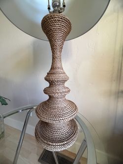 Coastal Rope Rattan Boho Table Lamp
