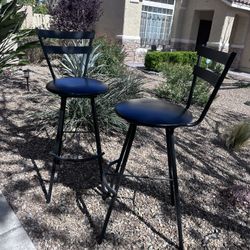 Set of 2 Black Bar Stools – $100