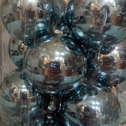 Light Blue Glass Christmas Tree Ornaments 