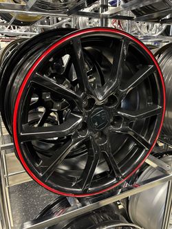Best 17" 5x114.3 black rims for Japanese cars ​Vehicle Fitment: Perfect styling upgrade for drivers wanting an aggressive look on their 5-lug crossove