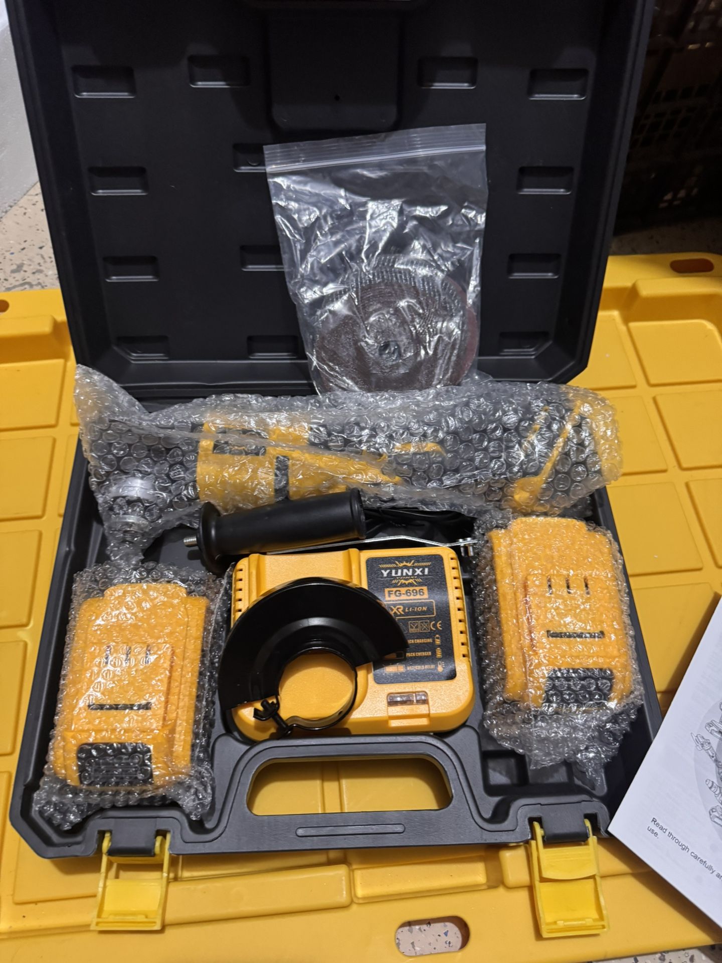 Angle Grinder Compatible with Dewalt 20V MAX Battery (2 batteries and charge included )Cordless Angle Grinder, 4-1/2" Blade, 4 Variable Speeds up to 7