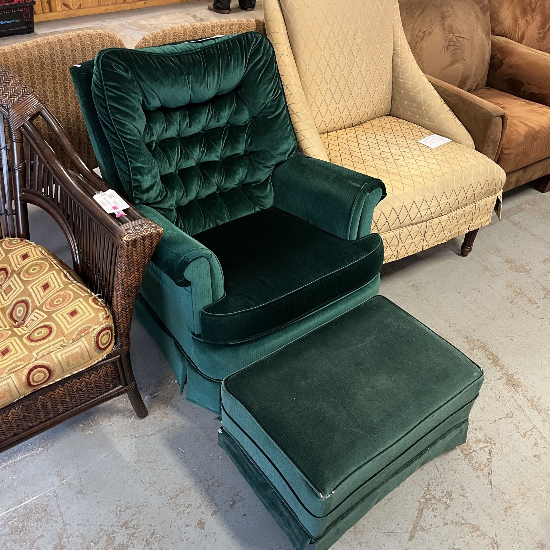 Vtg MCM Emerald Green Swivel Chair Chairs (in Store)