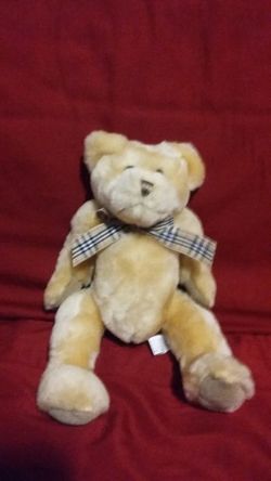 10 in teddy bear with plaid bow