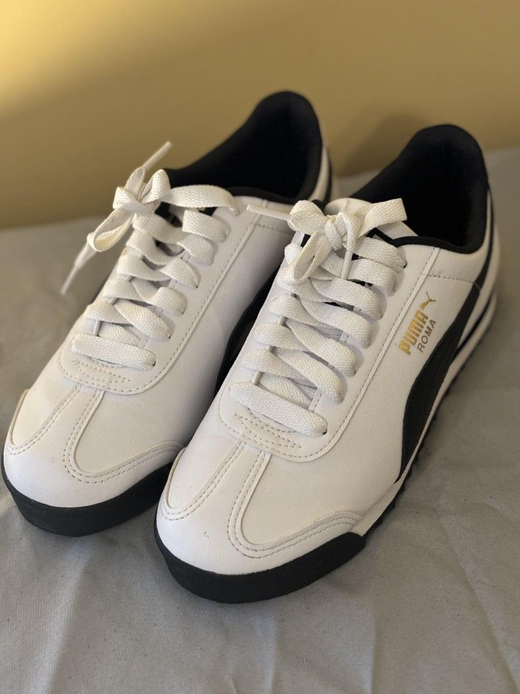 (LIKE NEW!!)PUMA Roma | White-Black Team Gold