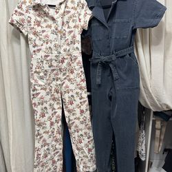 Skies are blue floral romper