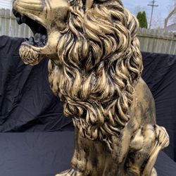 3 Foot Tall, Golden Lion Statue