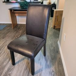 Leather Kitchen Chair..Brown...No Tears