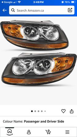 Hyundai Santa Fe 2007-2012 Passenger and Driver Side Headlight Assembly Pair