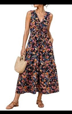 French Connection Midi Tiered Dress XS 100% Cotton Sleeveless NWT Hidden Pockets