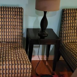 2 Chairs, Table and Lamp 