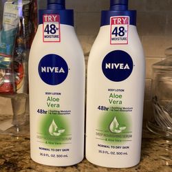 Set of 2 Nivea body lotion•ALOE VERA•16.9oz•all for $10