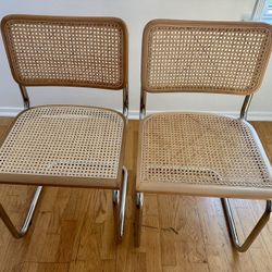 Cane Rattan Dining Chairs (Pair)